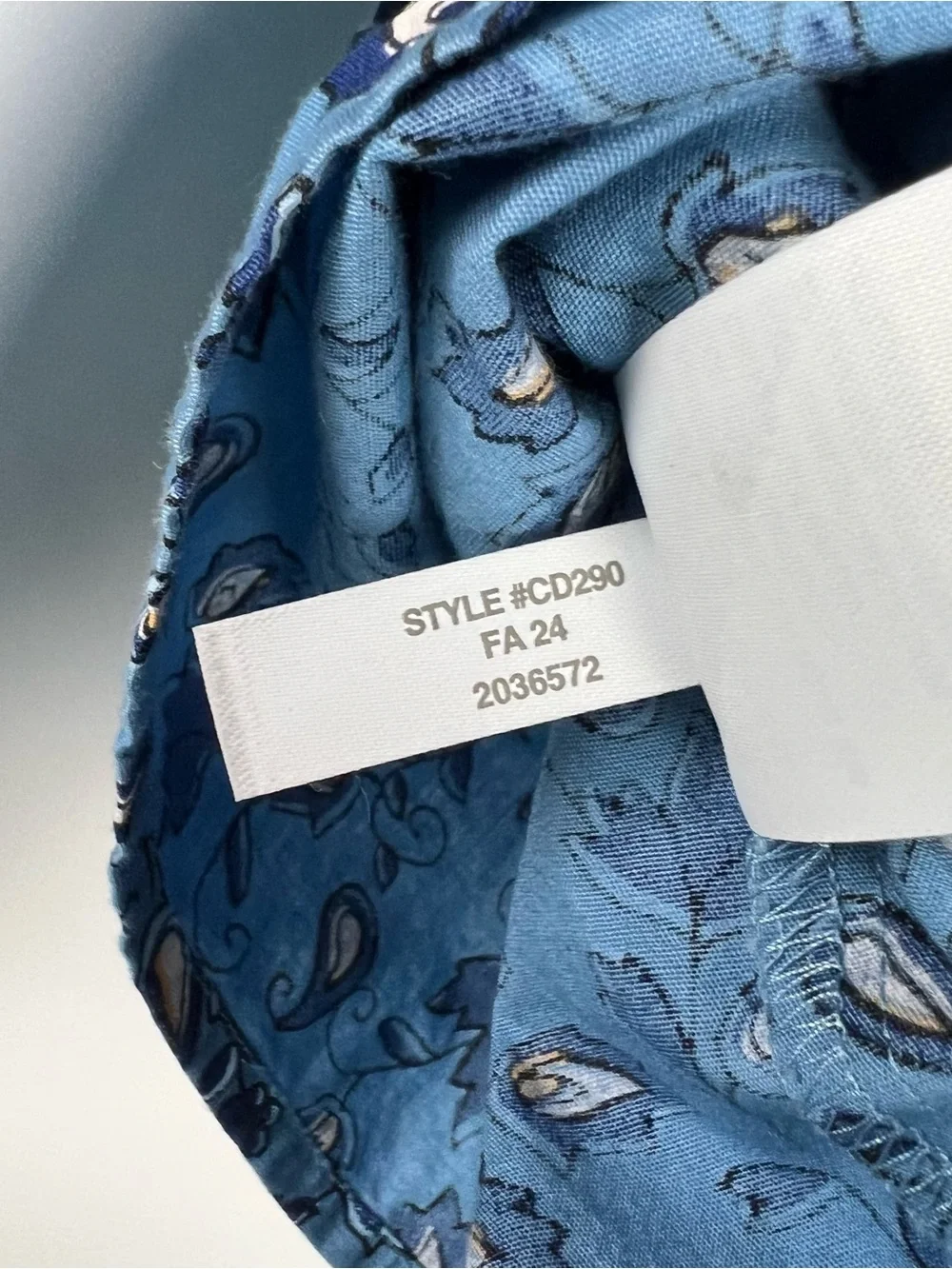 J. Crew Floral Paisley Printed Smocked Cuff Poplin Blouse Blue 2024 Size L